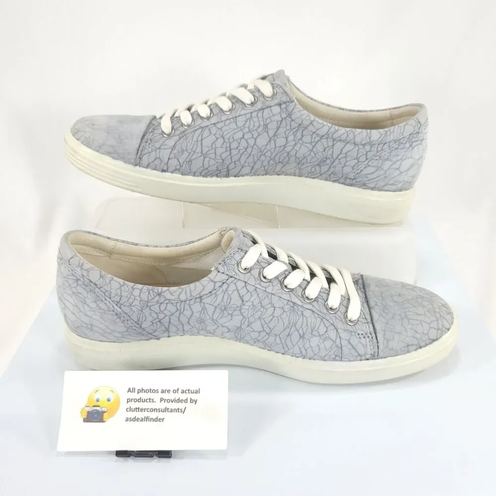Ecco Casual Lace Up Outdoor Sneaker Shoe Womens Size 10 Gray White